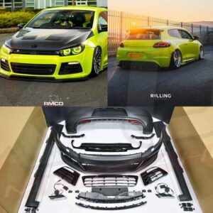 scirocco r style body kit front bumper side skirts rear bumper