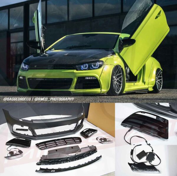 VW scirocco 2008-2014 pre-facelift R style front bumper conversion