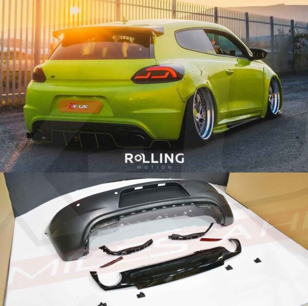 vw scirocco R style rear bumper body kit conversion cover