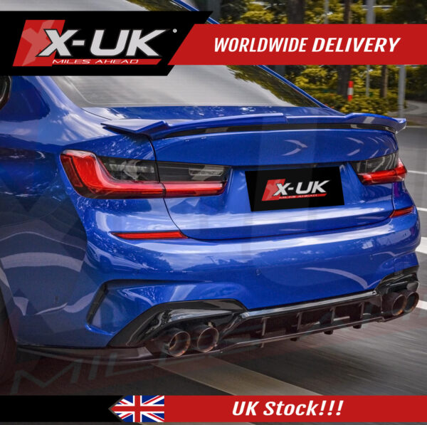 BMW 3 Series G20 2019-2020 rear diffuser skin two single pipes
