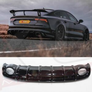Audi A7 S-line S7 RS7 2011-2014 gloss black FRP X-UK 666 rear diffuser valance