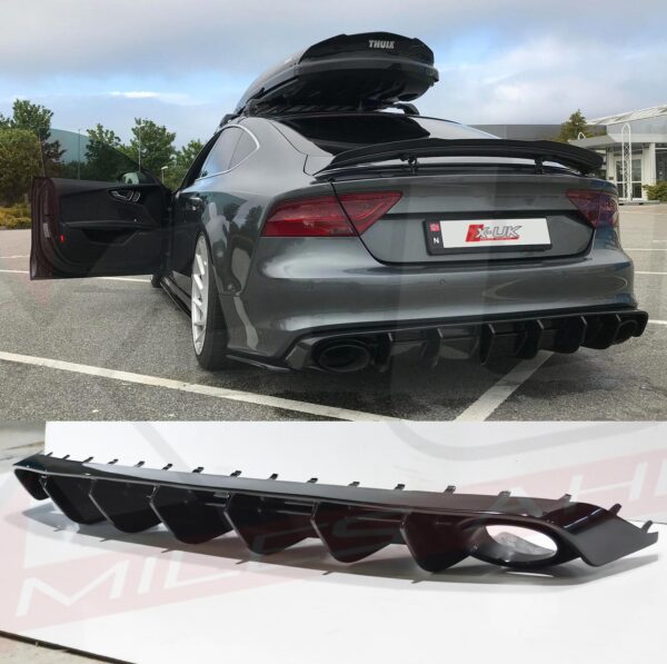 Audi A7 S-line S7 RS7 2011-2014 gloss black FRP X-UK 666 rear diffuser valance