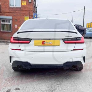 BMW 3 Series G20 M Sport 2019-2020 M Performance style gloss black boot spoiler and diffuser