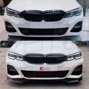 BMW 3 Series G20 G21 M Sport 2019-2020 M Performance style gloss black front splitter