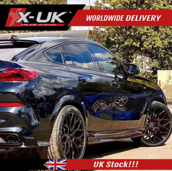 BMW X6 G06 2019-2021 M Sport ABS plastic black knight style body kit splitter skirts diffuser