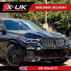 BMW X6 G06 2019-2021 M Sport ABS plastic black knight style body kit splitter skirts diffuser