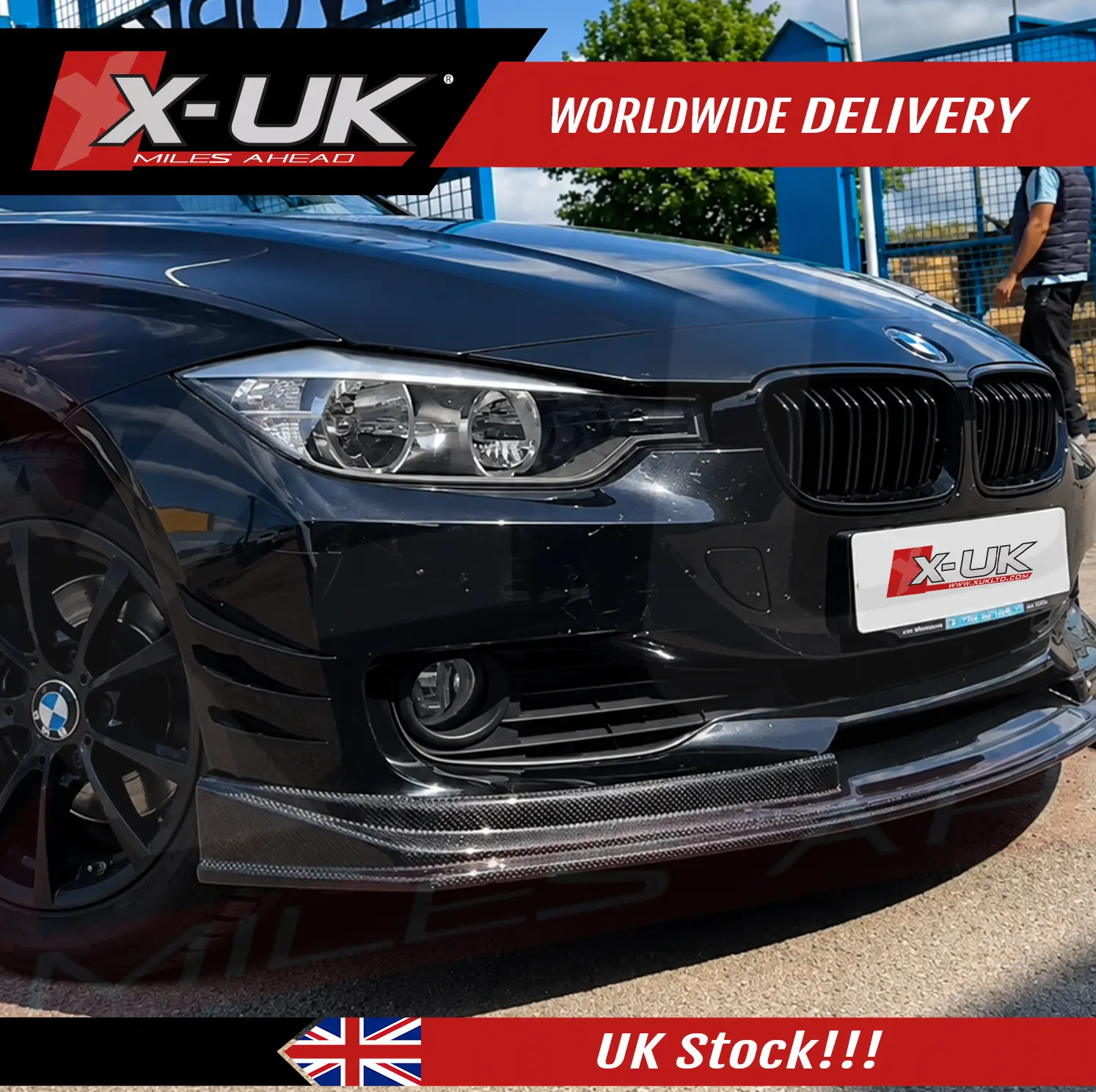 BMW 3 Series F30 Non-M Sport 2011-2019 LCI carbon fibre splitter lip-2 BMW 3 Series F30 Non-M Sport 2011-2019 LCI carbon fibre splitter lip