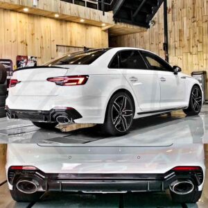 Audi A4 S4 2017-2019 B9 to RS4 style rear bumper body kit conversion