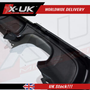 BMW 3 series F30 M-Sport M-tech Bumper rear diffuser single twin exhaust pipes gloss black