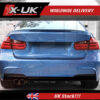 BMW 3 series F30 M-Sport M-tech Bumper rear diffuser single twin exhaust pipes matte black