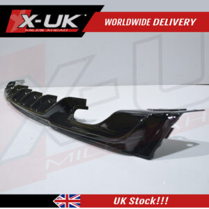 BMW 3 series F30 M-Sport M-tech Bumper rear diffuser single twin exhaust pipes gloss black