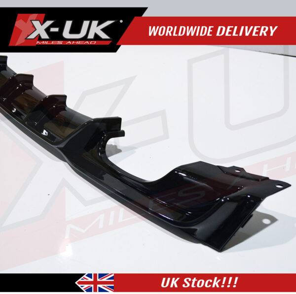 BMW 3 series F30 M-Sport M-tech Bumper rear diffuser single twin exhaust pipes gloss black