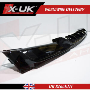 BMW 3 series F30 M-Sport M-tech Bumper rear diffuser single twin exhaust pipes gloss black