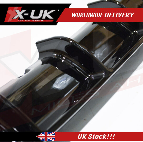 BMW 3 series F30 M-Sport M-tech Bumper rear diffuser single twin exhaust pipes gloss black