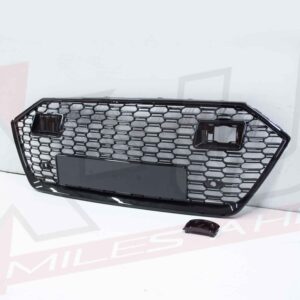 Audi A7 S7 4K8 2018-2020 RS7 style front honeycomb mesh grill gloss black with ACC holes