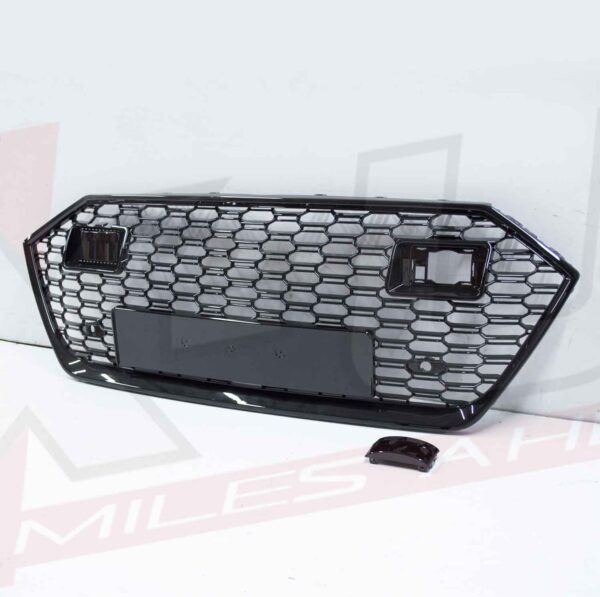 Audi A7 S7 4K8 2018-2020 RS7 style front honeycomb mesh grill gloss black with ACC holes