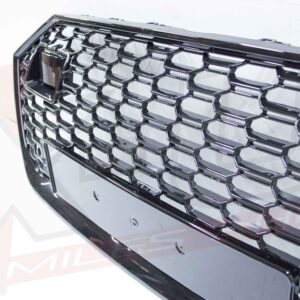 Audi A7 S7 4K8 2018-2020 RS7 style front honeycomb mesh grill gloss black with ACC holes