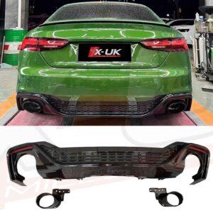 Audi RS5 style black edition honeycomb rear diffuser for A5 S5 B9.5 2020-2022