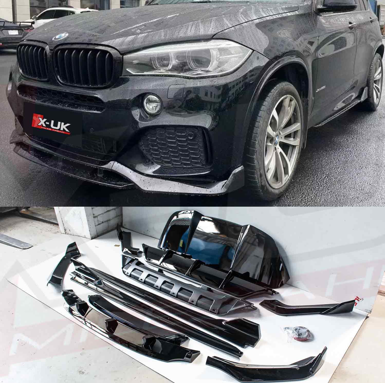 BMW X5 F15 2013-2018 black knight style gloss black aero kit conversion