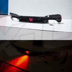 BMW 5 Series G30 G31 2017-2019 M5 style gloss black rear diffuser valance with f1 light