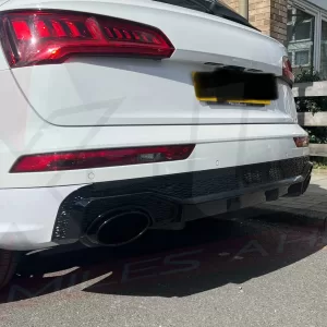 Audi Q5 Sline SQ5 B9 to RSQ8 style gloss black rear diffuser with exhaust tips