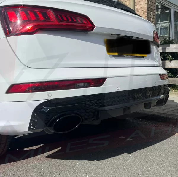 Audi Q5 Sline SQ5 B9 to RSQ8 style gloss black rear diffuser with exhaust tips