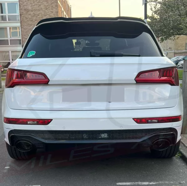 Audi Q5 Sline SQ5 B9 to RSQ8 style gloss black rear diffuser with exhaust tips