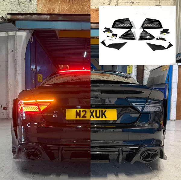 Audi A7 S7 RS7 2011-2018 Dynamic Blackline Smoked LED Tail Lights – Rear Lamp Set