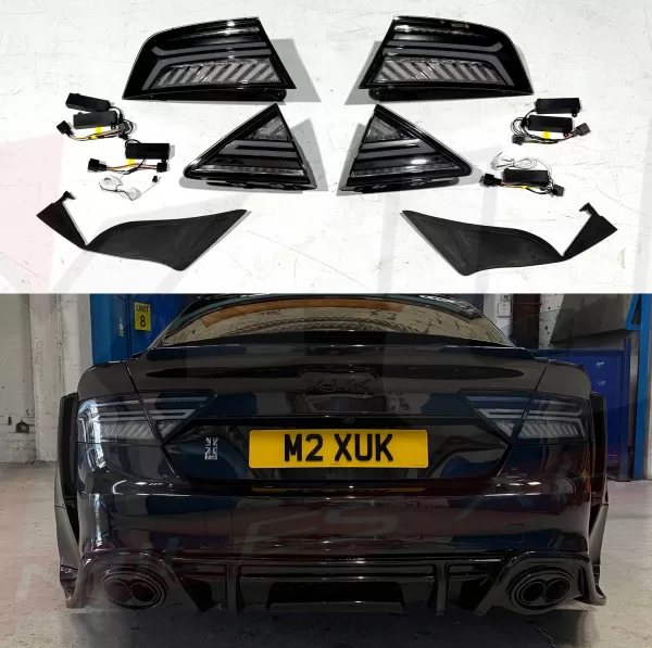 Audi A7 S7 RS7 2011-2018 Dynamic Blackline Smoked LED Tail Lights – Rear Lamp Set