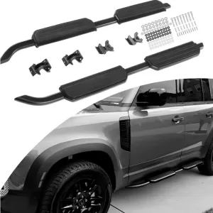 Black Side Steps for Land Rover Defender 110 & 130 2020–2023