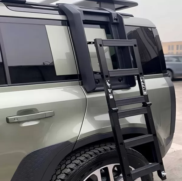Gloss Black Side Mounted Roof Ladder Land Rover Defender 90/110 2019–2025