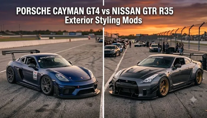 Porsche Cayman vs Nissan GTR Exterior Styling Mods
